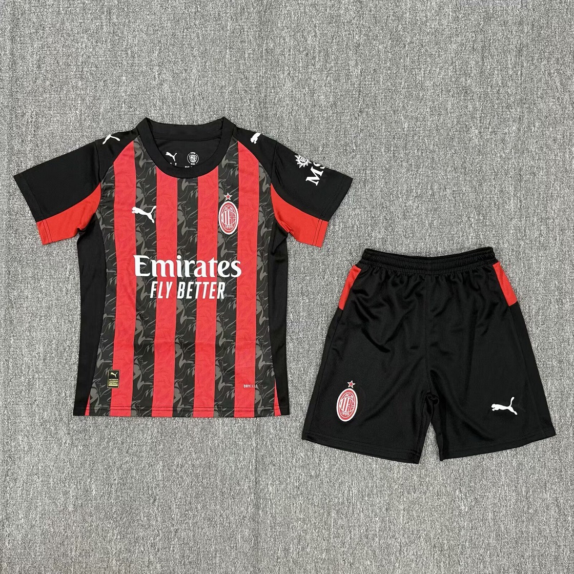 Kids-AC Milan 25/26 Home Soccer Jersey